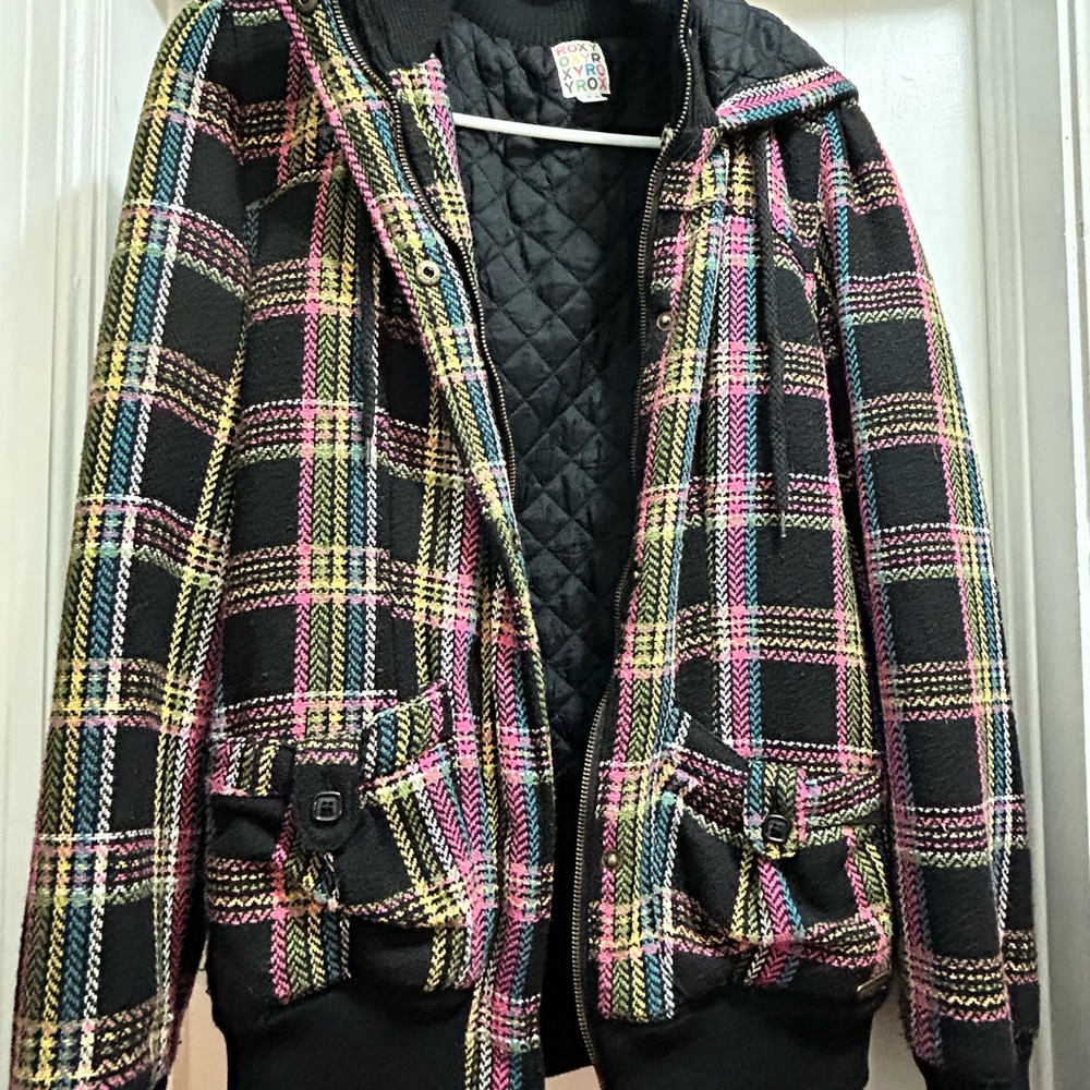 Colorful fun Roxy Black Quilted Jacket